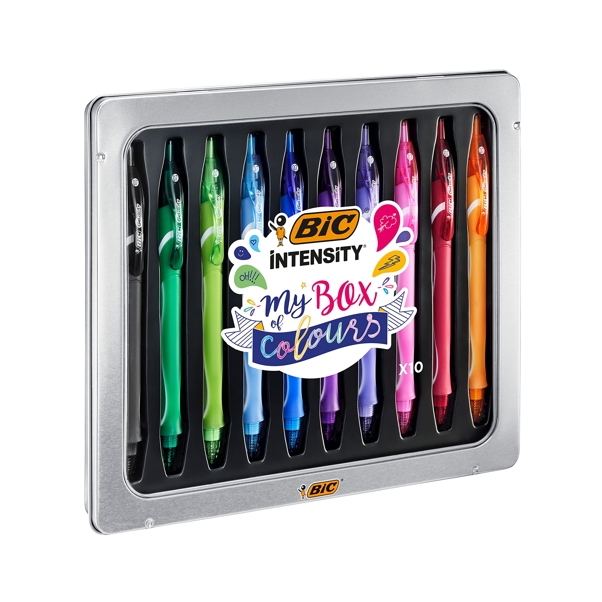 Penna a sfera Gelocity quick dry - punta 0,7mm - colori assortiti - BIC - astuccio 10 pezzi