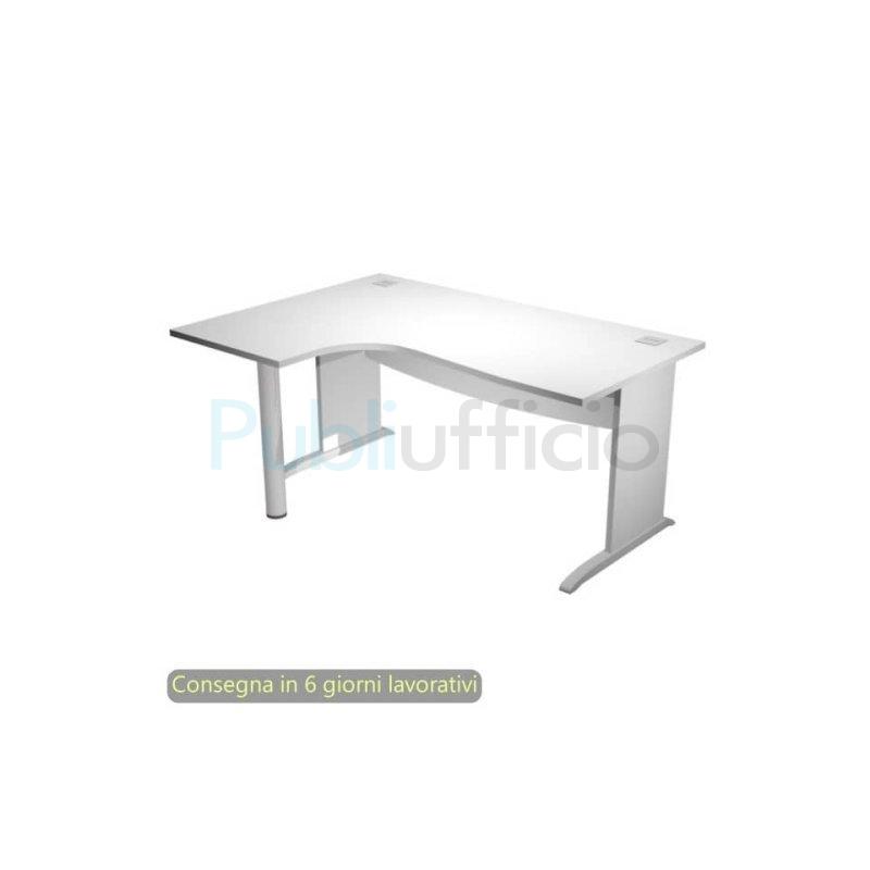 Scrivania compact a L sinistra fianchi melaminico 160x120/80/60xH.73 cm