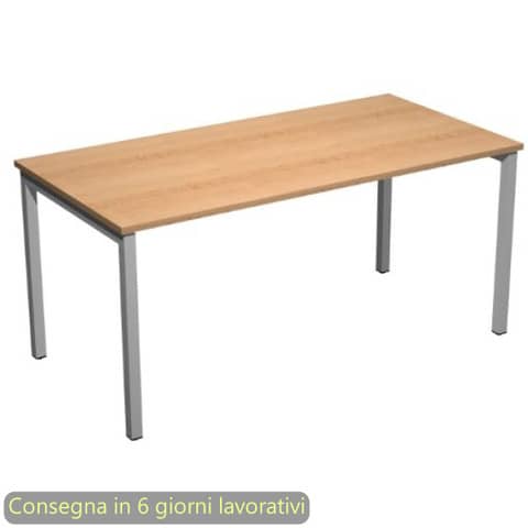 Scrivania Bench Venere Plus 2 postazioni 120x164xH.72,5 cm - gambe metalliche