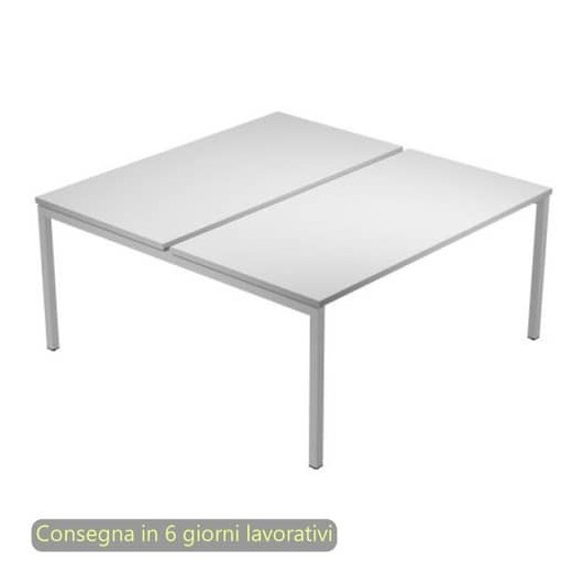 Scrivania Bench Venere Plus 2 postazioni 120x164xH.72,5 cm - gambe metalliche