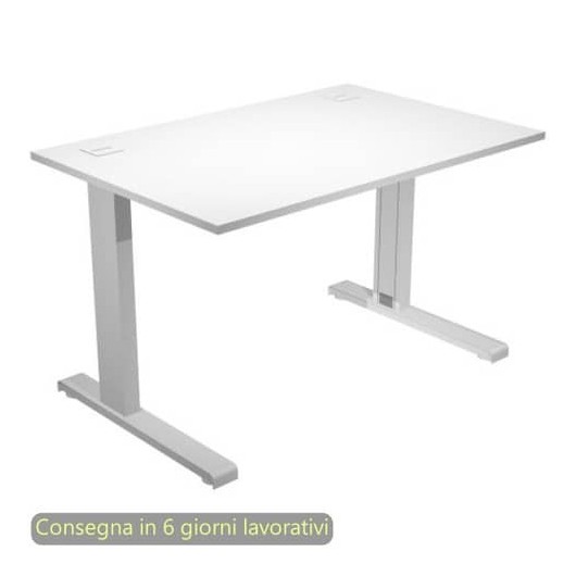 Scrivania con fianchi in metallo a L 120x80xH.73 cm Flex Artexport piano