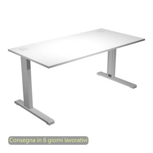 Scrivania con fianchi in metallo a L 160x80xH.73 cm Flex Artexport piano