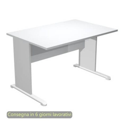 Scrivania Presto fianchi in melaminico grigio e piede in metallo 120x80xH.72 cm