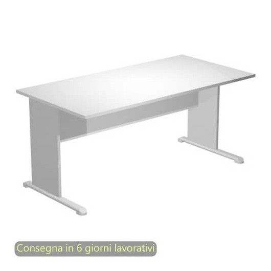 Scrivania Presto fianchi in melaminico e piede in metallo 160x80xH.72 cm