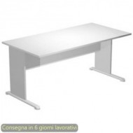 Scrivania Presto fianchi in melaminico grigio e piede in metallo 160x80xH.72 cm