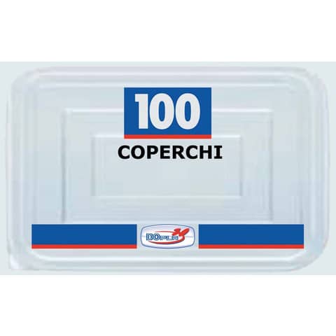 Coperchi trasparenti polistirene C/11 conf. 100 pz Dopla 126x97 mm 28067