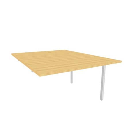 Postazione aggiuntiva bench piano faggio 120x160xH.75 cm gamba a ponte in acciaio argento Practika P3 - ECBIC12-FA-A