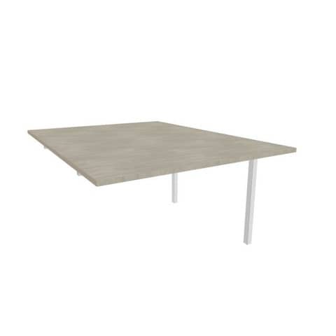 Postazione aggiuntiva bench cemento 120x160xH.75 cm gamba a ponte in acciaio argento Practika P3 - ECBIC12-CL-A