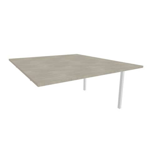 Postazione aggiuntiva bench piano grigio 140x160xH.75 cm gamba a ponte in acciaio argento Practika P3 - ECBIC14-GR-A