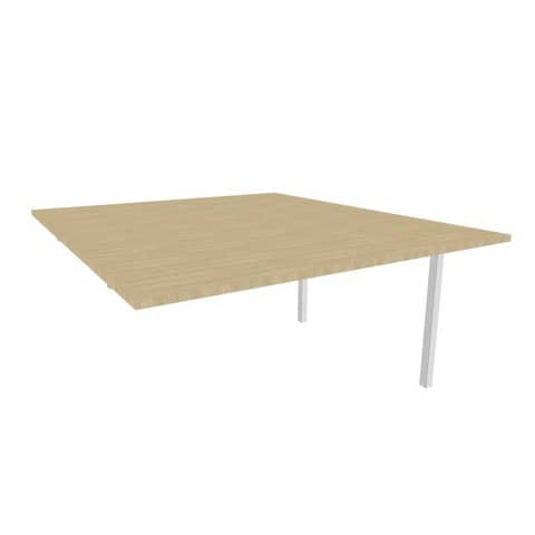 Postazione aggiuntiva bench piano rovere 140x160xH.75 cm gamba a ponte in acciaio argento Practika P3 - ECBIC14-RK-A