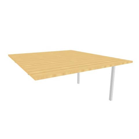 Postazione aggiuntiva bench piano faggio 140x160xH.75 cm gamba a ponte in acciaio argento Practika P3 - ECBIC14-FA-A