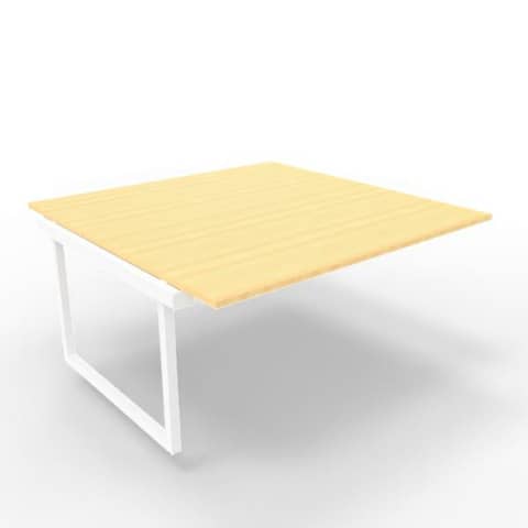 Postazione aggiuntiva bench piano faggio 160x160xH.75 cm gamba ad anello in acciaio bianco Practika P2 ECBIA16-FA-I