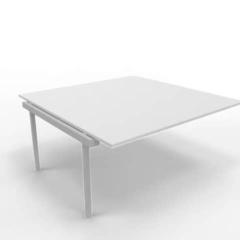 Postazione aggiuntiva bench piano grigio 160x160xH.75 cm gamba a ponte in acciaio argento Practika P3 - ECBIC16-GR-A