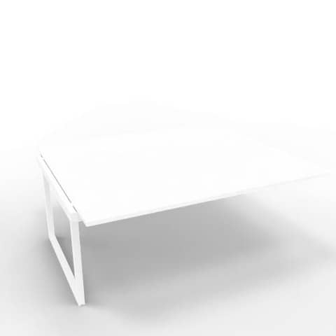 Postazione aggiuntiva bench piano bianco 180x160xH.75 cm gamba ad anello in acciaio bianco Practika P2 ECBIA18-BA-I