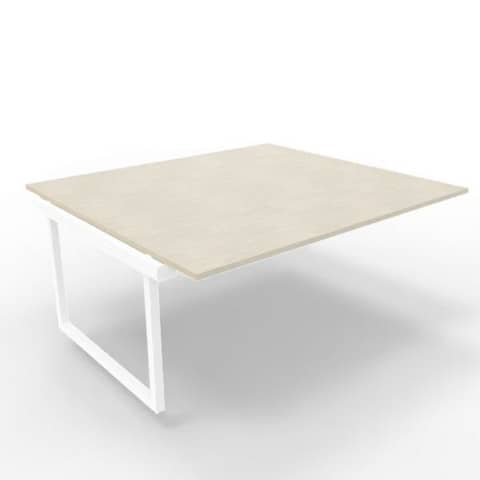 Postazione aggiuntiva bench cemento 180x160xH.75 cm gamba ad anello in acciaio bianco Practika P2 ECBIA18-CL-I