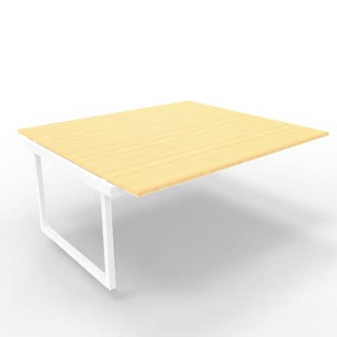 Postazione aggiuntiva bench piano faggio 180x160xH.75 cm gamba ad anello in acciaio bianco Practika P2 ECBIA18-FA-I