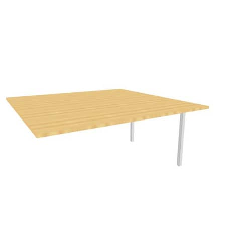 Postazione aggiuntiva bench piano faggio 160x160xH.75 cm gamba a ponte in acciaio argento Practika P3 - ECBIC16-FA-A