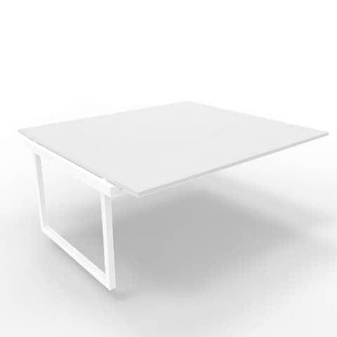 Postazione aggiuntiva bench piano grigio 180x160xH.75 cm gamba ad anello in acciaio bianco Practika P2 ECBIA18-GR-I