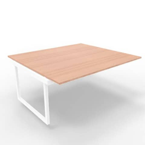 Postazione aggiuntiva bench piano noce 180x160xH.75 cm gamba ad anello in acciaio bianco Practika P2 ECBIA18-NO-I