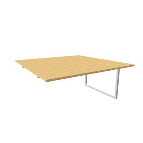 Postazione aggiuntiva bench piano faggio 160x160xH.75 cm gamba ad anello in acciaio argento Practika P2 ECBIA16-FA-A