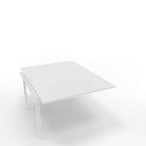 Postazione aggiuntiva bench piano bianco 120x160xH.75 cm gamba a ponte in acciaio bianco Practika P3 - ECBIC12-BA-I