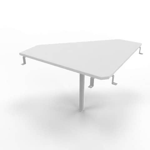 Raccordo 90° piano grigio 84x84xH.75 cm gamba in acciaio argento per scrivanie Practika P3 Quadrifoglio ECRA9003-GR-A