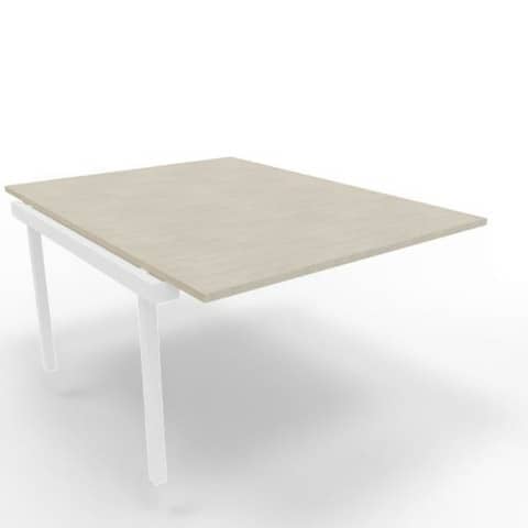 Postazione aggiuntiva bench cemento 120x160xH.75 cm gamba a ponte in acciaio bianco Practika P3 - ECBIC12-CL-I