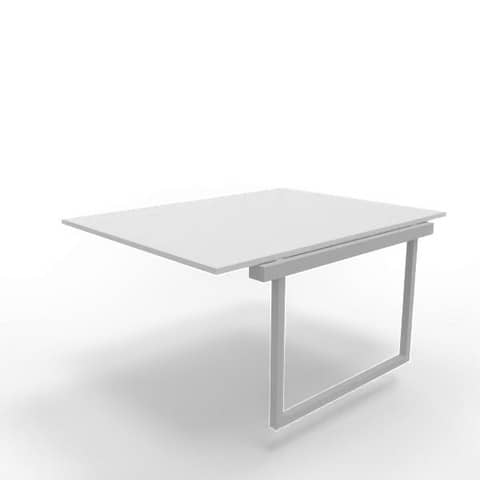 Postazione aggiuntiva bench piano grigio 120x160xH.75 cm gamba ad anello in acciaio argento Practika P2 ECBIA12-GR-A