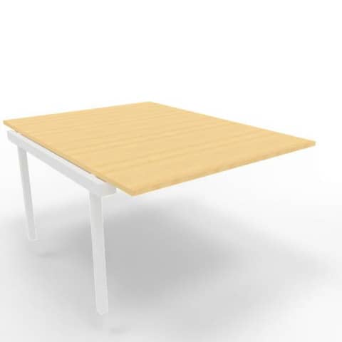 Postazione aggiuntiva bench piano faggio 120x160xH.75 cm gamba a ponte in acciaio bianco Practika P3 -  ECBIC12-FA-I