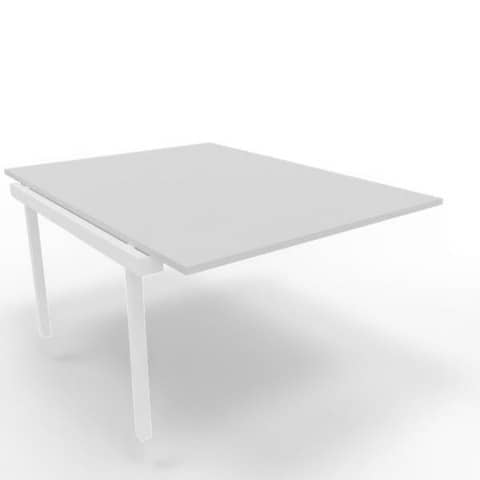 Postazione aggiuntiva bench piano grigio 120x160xH.75 cm gamba a ponte in acciaio bianco Practika P3 - ECBIC12-GR-I