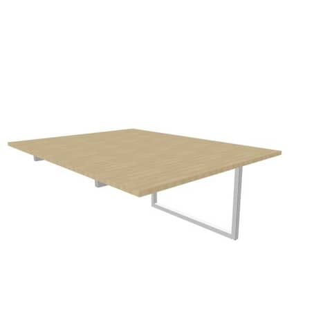 Postazione aggiuntiva bench piano rovere 120x160xH.75 cm gamba ad anello in acciaio argento Practika P2 ECBIA12-RK-A