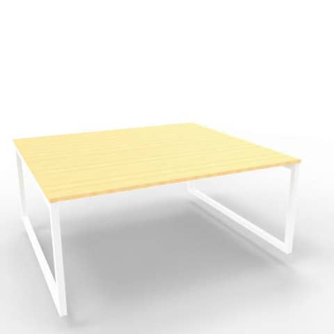 Bench piano faggio 180x160xH.75 cm gamba ad anello in acciaio bianco linea Practika P2 Quadrifoglio - ECBEA18-FA-I