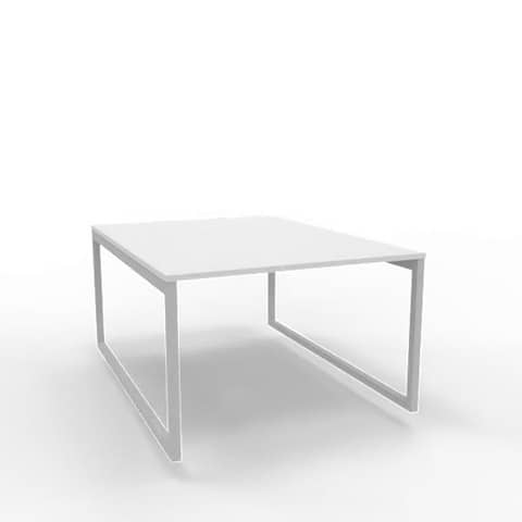 Bench piano grigio 120x160xH.75 cm gamba ad anello in acciaio argento linea Practika P2 Quadrifoglio - ECBEA12-GR-A