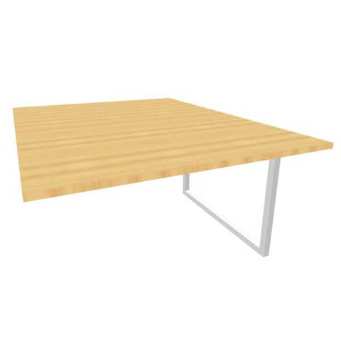 Postazione aggiuntiva bench piano faggio 120x160xH.75 cm gamba ad anello in acciaio argento Practika P2 ECBIA12-FA-A