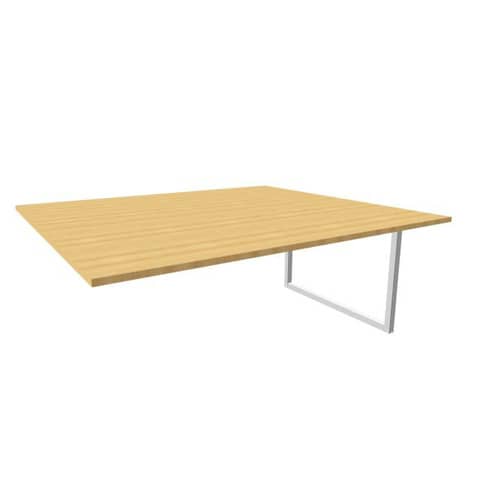 Postazione aggiuntiva bench piano faggio 180x160xH.75 cm gamba ad anello in acciaio argento Practika P2 ECBIA18-FA-A