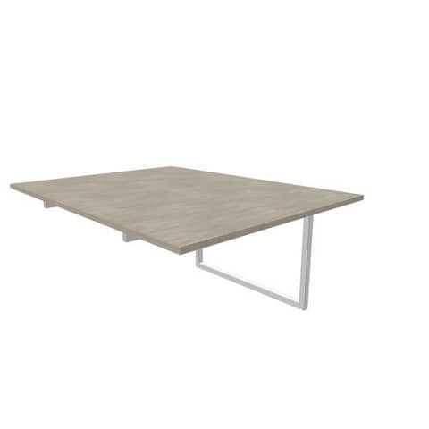 Postazione aggiuntiva bench cemento 120x160xH.75 cm gamba ad anello in acciaio argento Practika P2 ECBIA12-CL-A