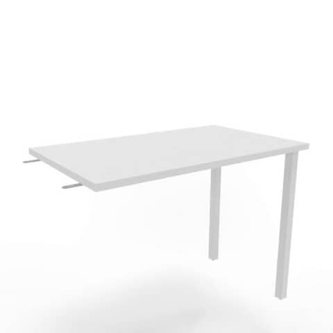 Dattilo scrivania sospeso piano bianco 100x60xH.75 cm gamba sez. quadrata in acciaio bianco Practika ECDM100-BA-I