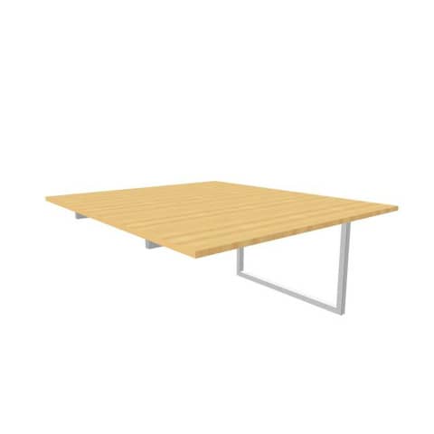 Postazione aggiuntiva bench piano faggio 140x160xH.75 cm gamba ad anello in acciaio argento Practika P2 ECBIA14-FA-A