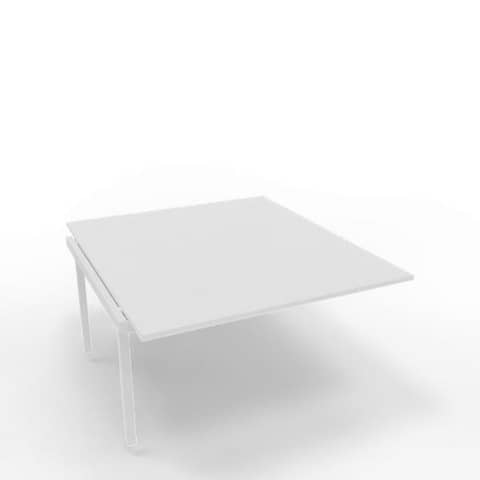 Postazione aggiuntiva bench piano bianco 140x160xH.75 cm gamba a ponte in acciaio bianco Practika P3 - ECBIC14-BA-I