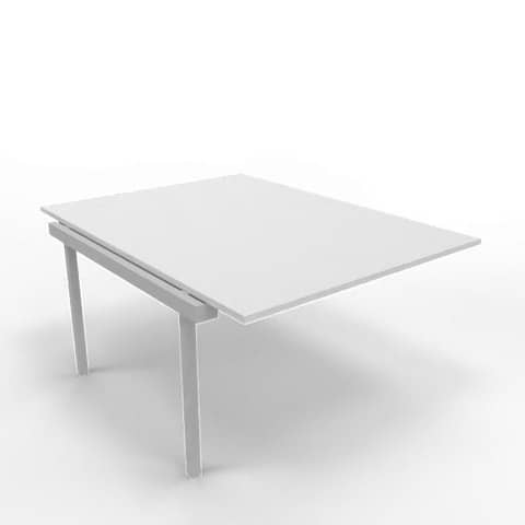 Postazione aggiuntiva bench piano grigio 120x160xH.75 cm gamba a ponte in acciaio argento Practika P3 - ECBIC12-GR-A