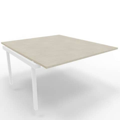 Postazione aggiuntiva bench cemento 140x160xH.75 cm gamba a ponte in acciaio bianco Practika P3 - ECBIC14-CL-I