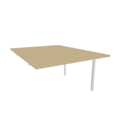 Postazione aggiuntiva bench piano rovere 120x160xH.75 cm gamba a ponte in acciaio argento Practika P3 - ECBIC12-RK-A