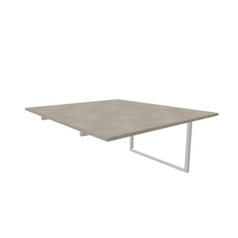 Postazione aggiuntiva bench cemento 140x160xH.75 cm gamba ad anello in acciaio argento Practika P2 ECBIA14-CL-A