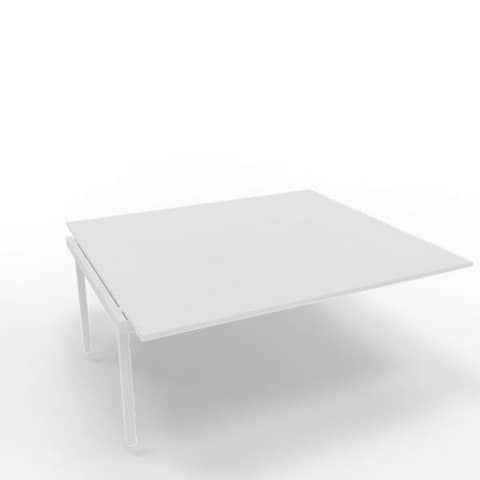 Postazione aggiuntiva bench piano bianco 160x160xH.75 cm gamba a ponte in acciaio bianco Practika P3 - ECBIC16-BA-I