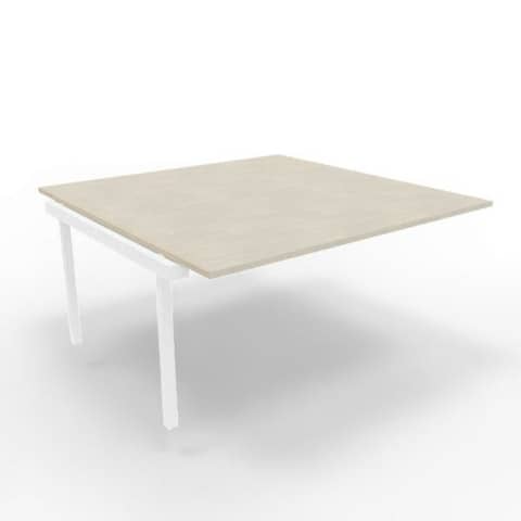 Postazione aggiuntiva bench cemento 160x160xH.75 cm gamba a ponte in acciaio bianco Practika P3 - ECBIC16-CL-I