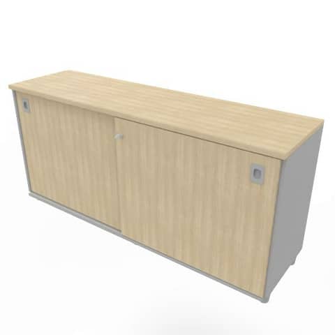 Armadio basso altezza scrivania ante scorrevoli rovere doppia larghezza 160x45xH.73 cm - ECEB16S-RK-RK