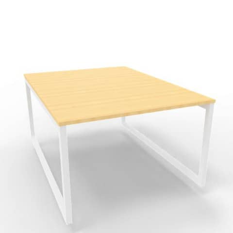 Bench piano faggio 120x160xH.75 cm gamba ad anello in acciaio bianco linea Practika P2 Quadrifoglio - ECBEA12-FA-I