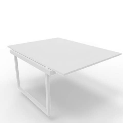 Postazione aggiuntiva bench piano bianco 120x160xH.75 cm gamba ad anello in acciaio bianco Practika P2 ECBIA12-BA-I