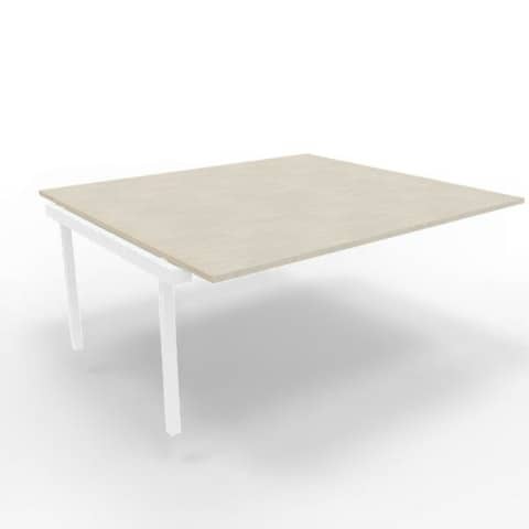 Postazione aggiuntiva bench cemento 180x160xH.75 cm gamba a ponte in acciaio bianco Practika P3 - ECBIC18-CL-I