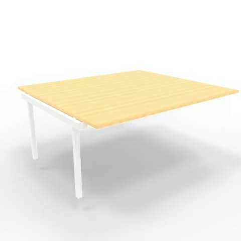 Postazione aggiuntiva bench piano faggio 180x160xH.75 cm gamba a ponte in acciaio bianco Practika P3 - ECBIC18-FA-I